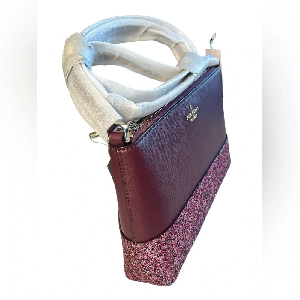 Hostess Pick 💥 Kate Spade Burgundy and Pink Glitter Crossbody Bag New with Tags.